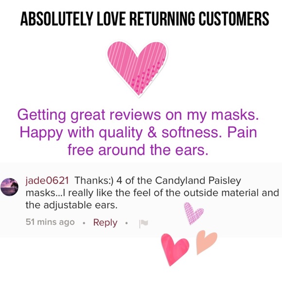 🆑 Pink Leaves 🍁 Print Face Mask - Picture 9 of 11